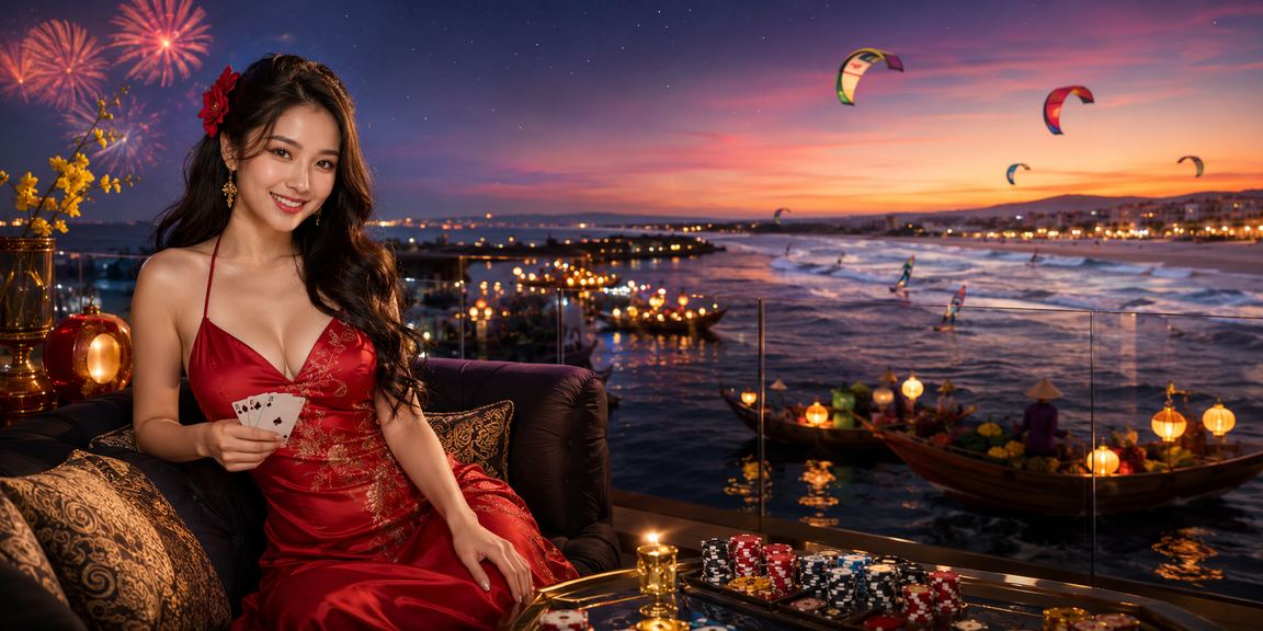 Người chơi tham gia game bài trong không khí lễ hội Tết tại Mũi Né